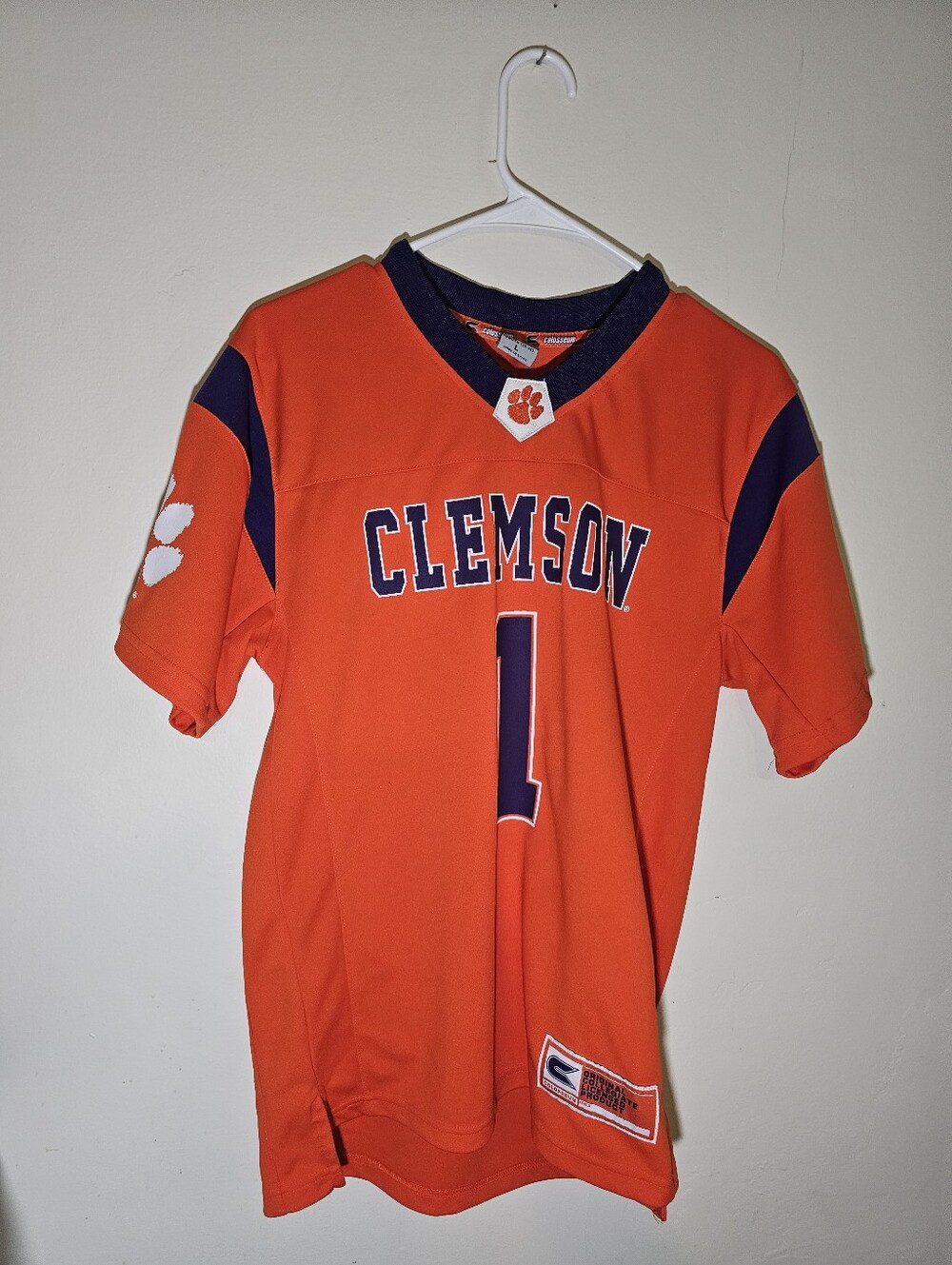 Colosseum Clemson Tigers Orange Jersey #1 Youth L Large